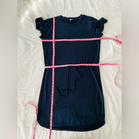 PAIGE Brielle Knit T-Shirt Dress with Flutter Sleeves in Atmosphere - Size L - Picture 6 of 9